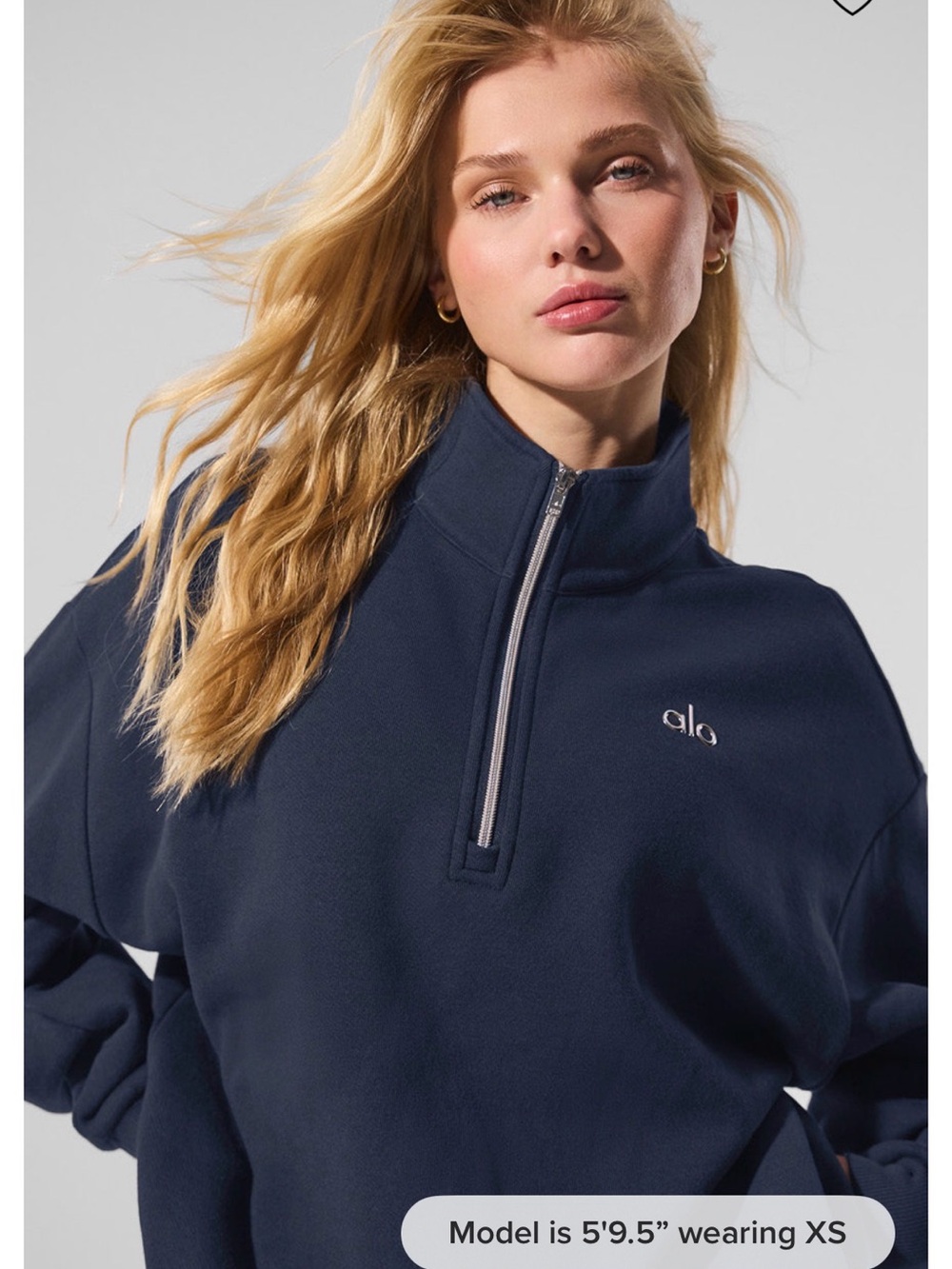NWT Alo Yoga Accolade 1/4 Zip Pullover - Navy